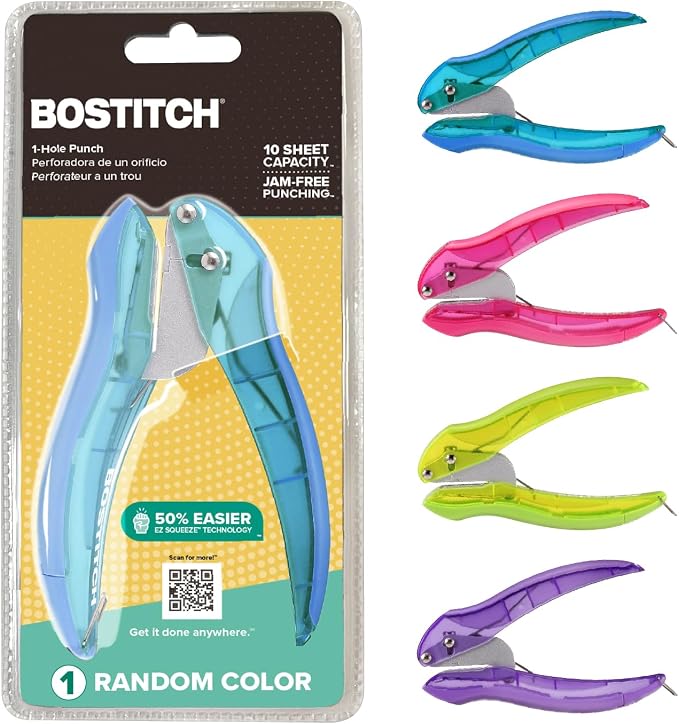 Bostitch Office inLIGHT Reduced Effort One-Hole Punch, One Unit per Package by BostitchOfficeProducts
