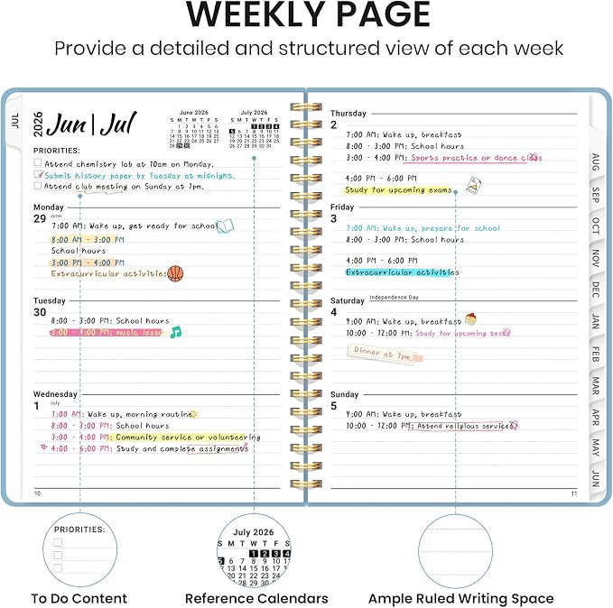 Planner 2026-2027 for Women & Men, Academic Monthly and Weekly Calendar Planner - Image 3