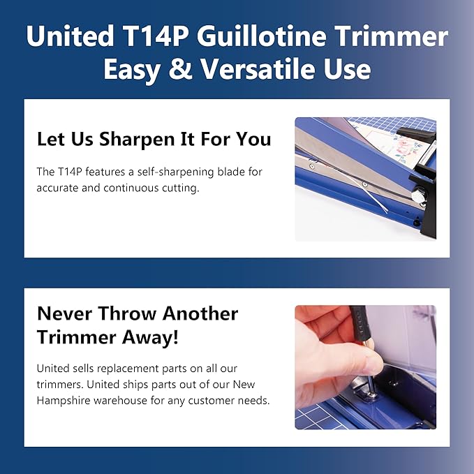 United Office Products T14P Professional Guillotine Paper Trimmer, Sturdy Metal Base, 14" Cut Length, 40 Sheet Capacity, Paper Cutter for Offices, Schools and Crafts-DeskLoop Office