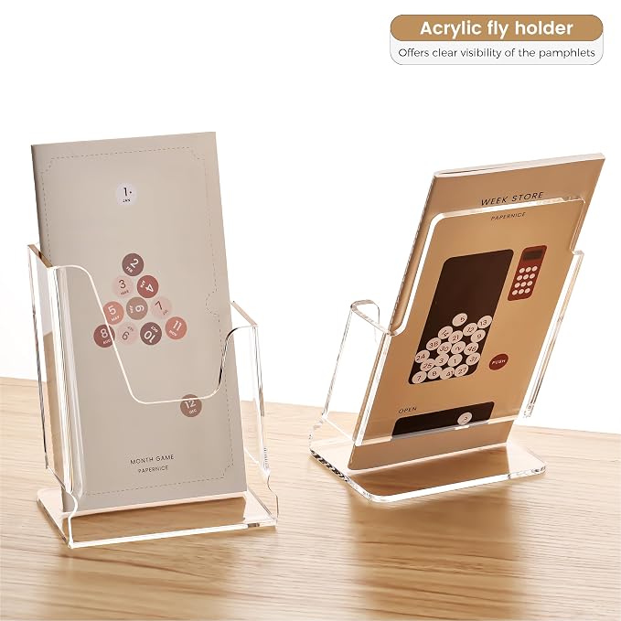 HeZone Acrylic Brochure Holder 4x9 Inch, Leaflets - Image 4