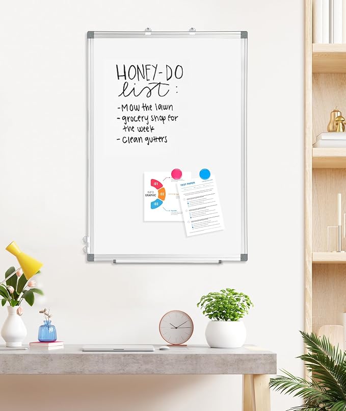 Double-Sided Magnetic Aluminum Frame Whiteboard, Hanging Mounting White Board - Image 6