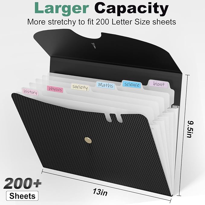 Sooez 7 Pocket Accordion File Organizer, Premium Expanding File Folder - Image 3