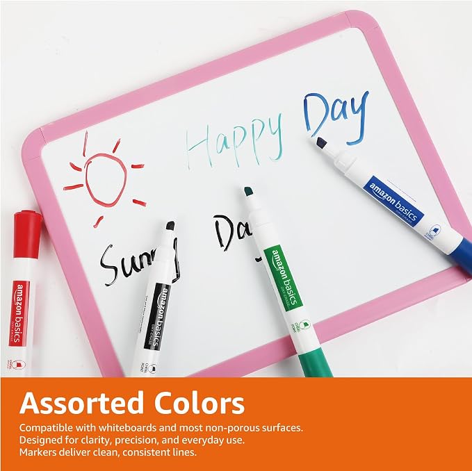 Amazon Basics Low-Odor Dry Erase Whiteboard Markers, Chisel Tip - Image 6