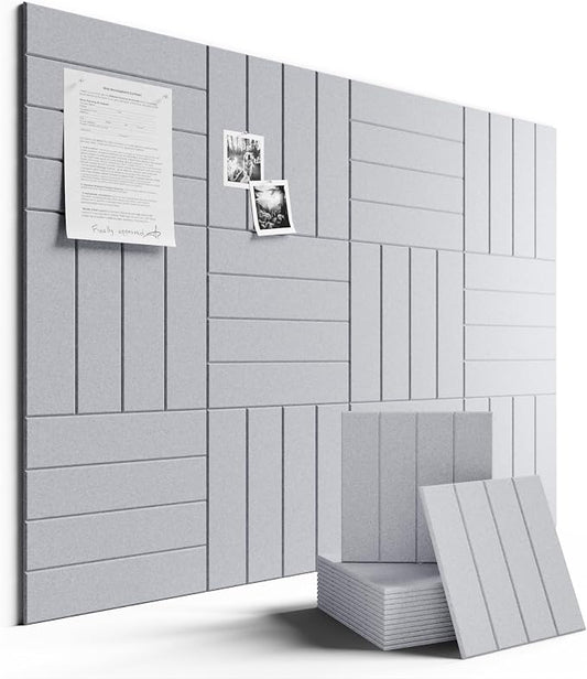 Large Felt Bulletin Board 48" x 36" Cork Board Alternative-12 Pack by FLUXYNARA