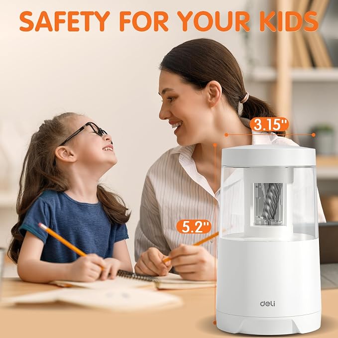 Deli Electric Pencil Sharpener, Automatic Pencil Sharpeners - Image 7