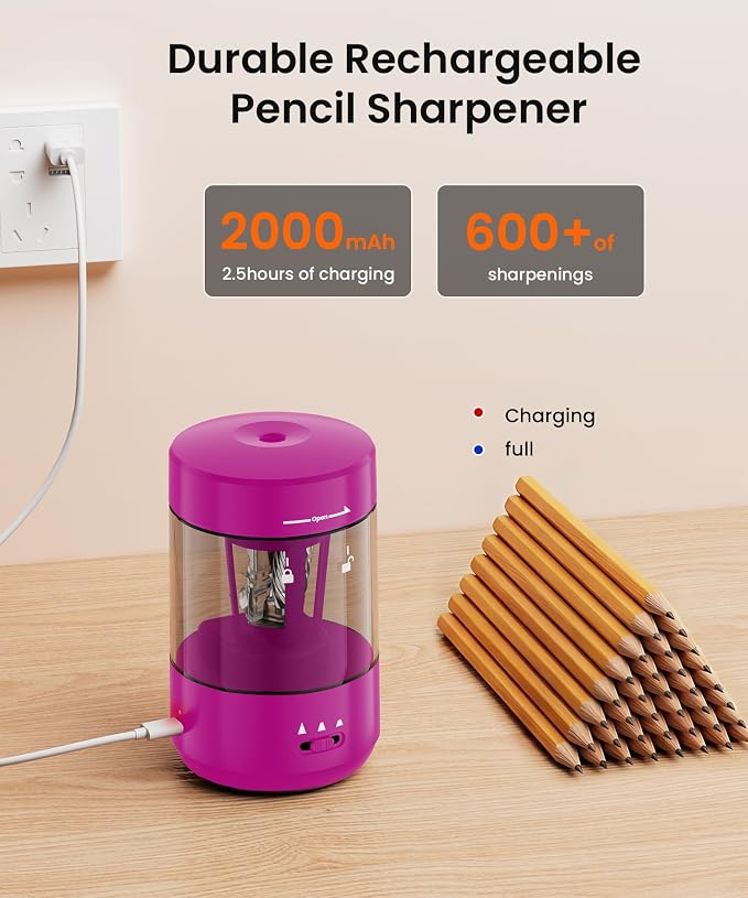 Electric Pencil Sharpener for Classroom, Fully Automatic Pencil Sharpener for - Image 6