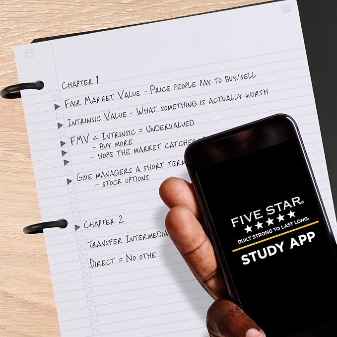 Five Star Flex Refillable Notebook + Study App, College Ruled Paper and 1 Inch - Image 2