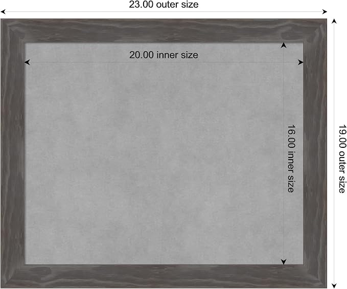 Amanti Art Grey Framed Magnetic Board 19x23 Small Vision Board - Image 3