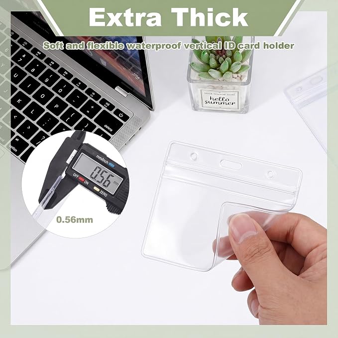 2 Pack ID Badge Holder with Badge Reels Retractable Clip Heavy Duty Horizontal - Image 5