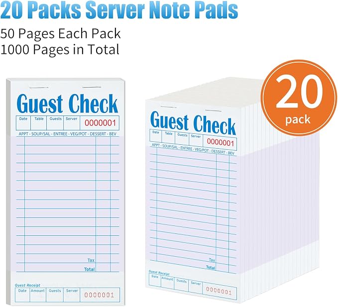 20 Pack/1000 Tickets Guest Checks Books - Image 2