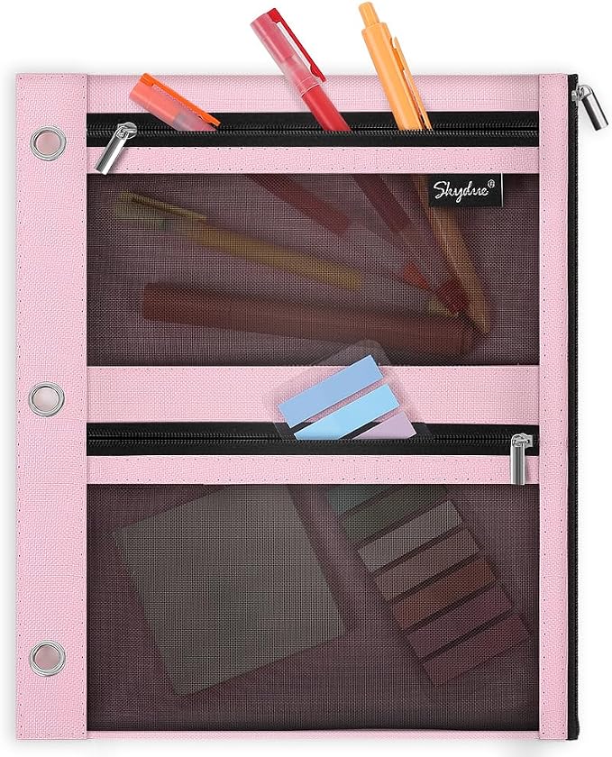 SKYDUE Pencil Pouch for Binder, Pencil Case, 3 Ring Binder Pencil Pouch by SKYDUE