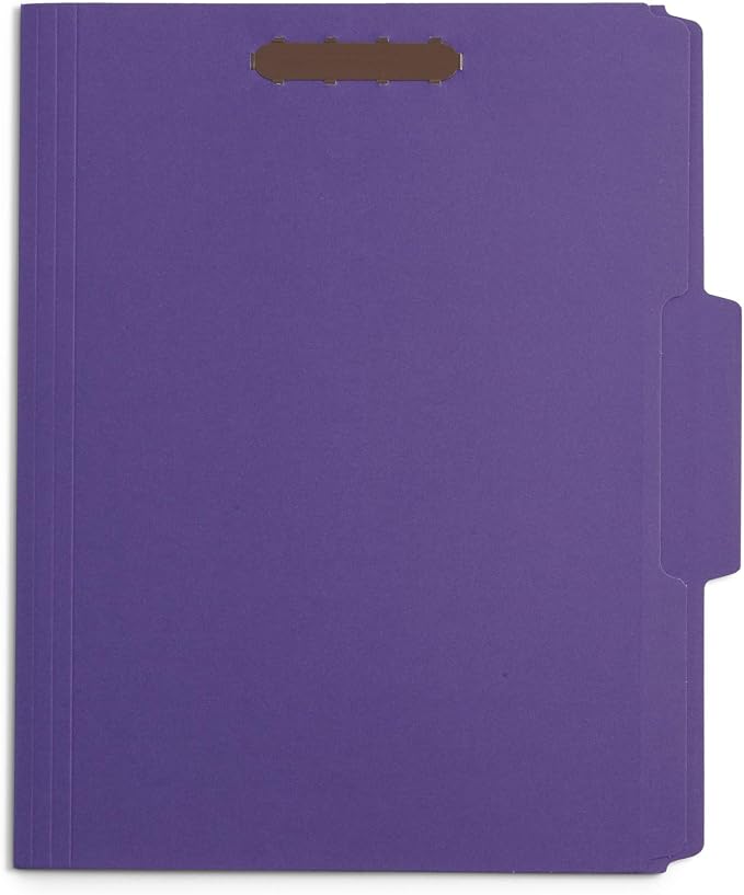 50 Purple File Folders with Fasteners, 1/3 Cut Reinforced Tab, Durable 2 Prong - Image 4
