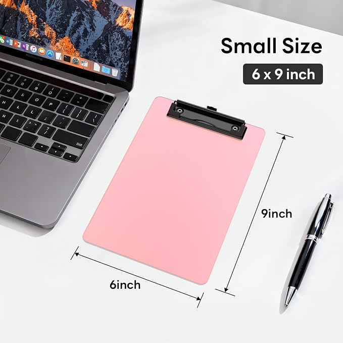6 Pack Colorful Small Clipboard, A5 Mini Clip Board | Black Clip, 9 x 6" - Image 2