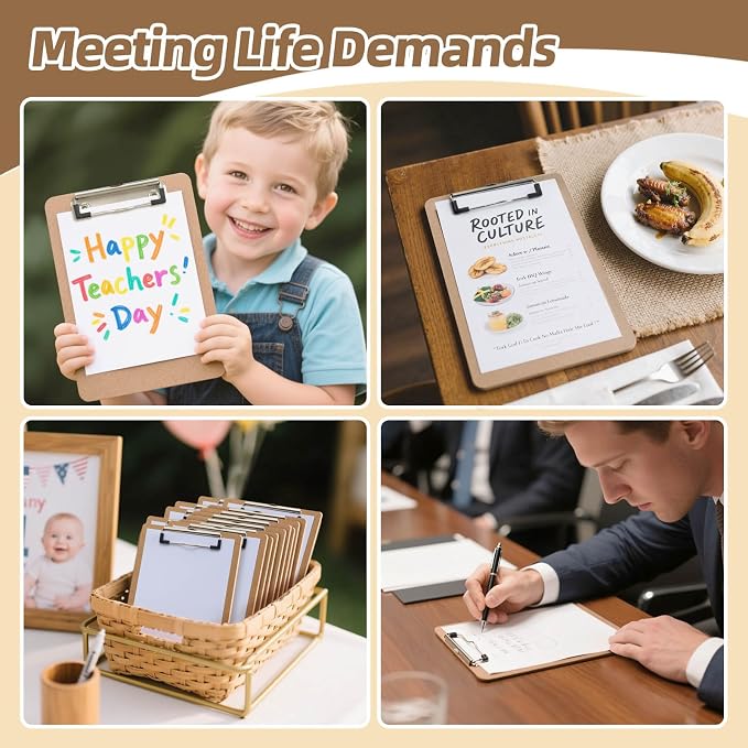 6 x 9 Clipboards Bulk, 32 Pack Small Clip Board, A5 Letter Size Wooden - Image 6