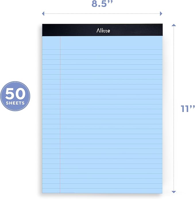 Colored Legal Pads 8.5 x 11, Pack of 12 - Perforated Wide Ruled Writing Note Pads - Premium Thick Paper, No Ink Bleeding - Lined Legal Pad For Home, Office, School, Business - 50 Sheets-DeskLoop Office