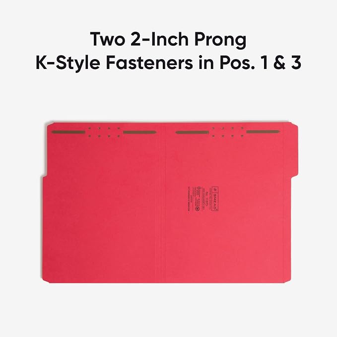 Smead Fastener File Folders, Reinforced 1/3-Cut Tabs, 2 Fasteners, Letter Size - Image 6