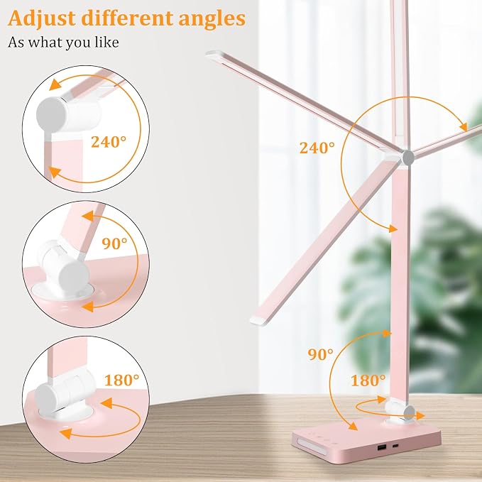LED Desk Lamp with USB Ports, Touch Desk Lamps - Image 6