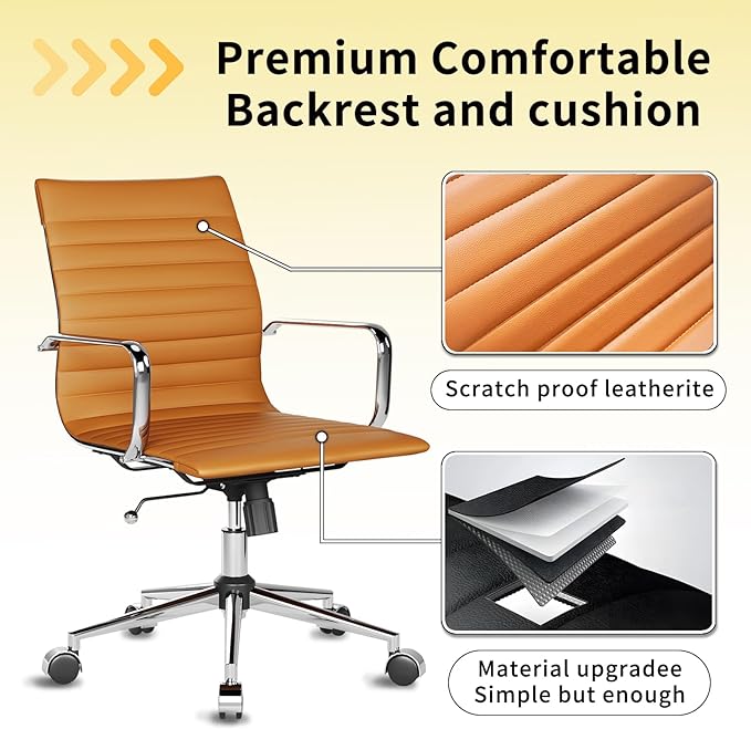Chair, Desk Computer Chair ，with Armrests ，Ergonomic Office Chair for Home and Office, 17.32 x 22.83 x 35.43 inches, Multiple Colors (Terracotta)-DeskLoop Office