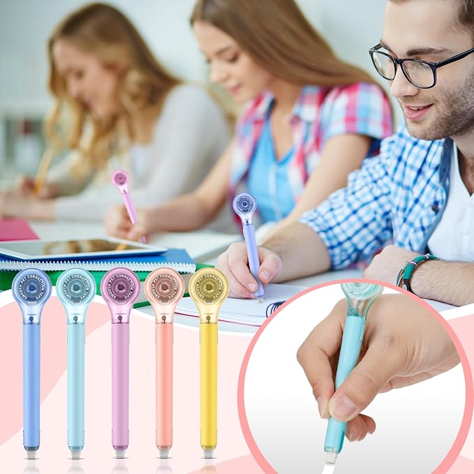 Gersoniel 25 Pack Correction Tape Pen Correctional Ink Tape Push Pull Protective - Image 5