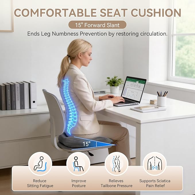 Memory Foam Seat Cushion with Pressure Relief - Image 2