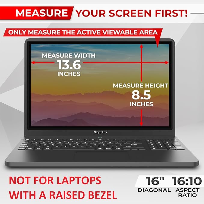 SightPro Magnetic Laptop Privacy Screen 16 Inch 16:10 - Image 2
