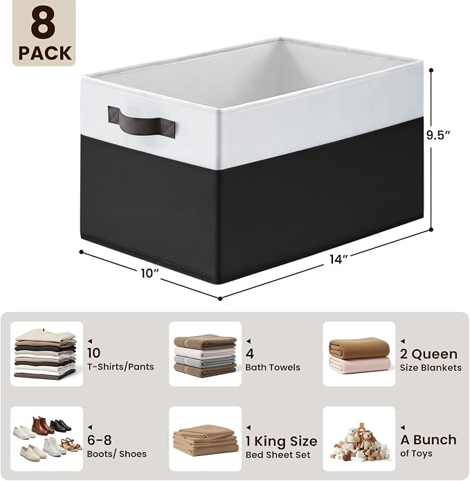 Criusia 8 Pack Large Storage Baskets - Image 2