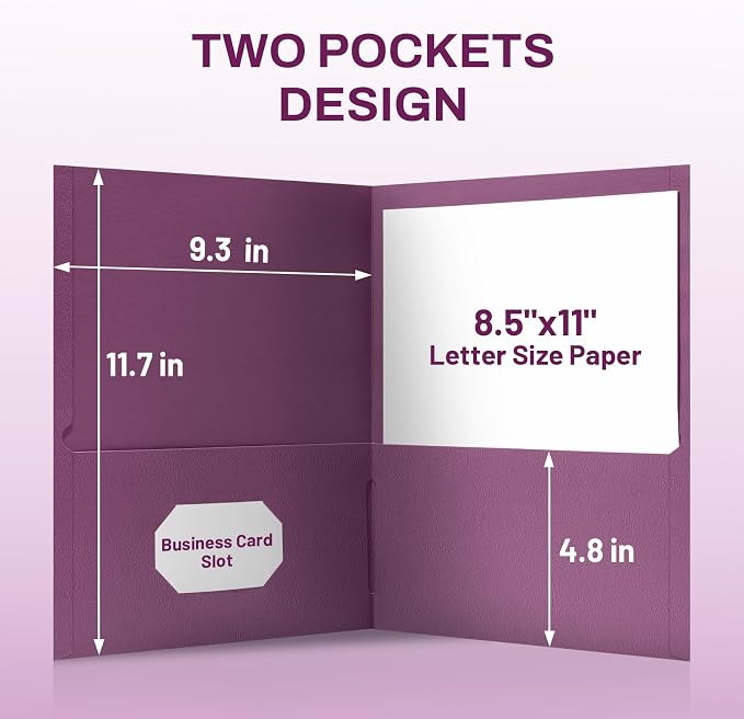 SUNEE Two Pocket Folders, 25 Pack File Folders - Image 4