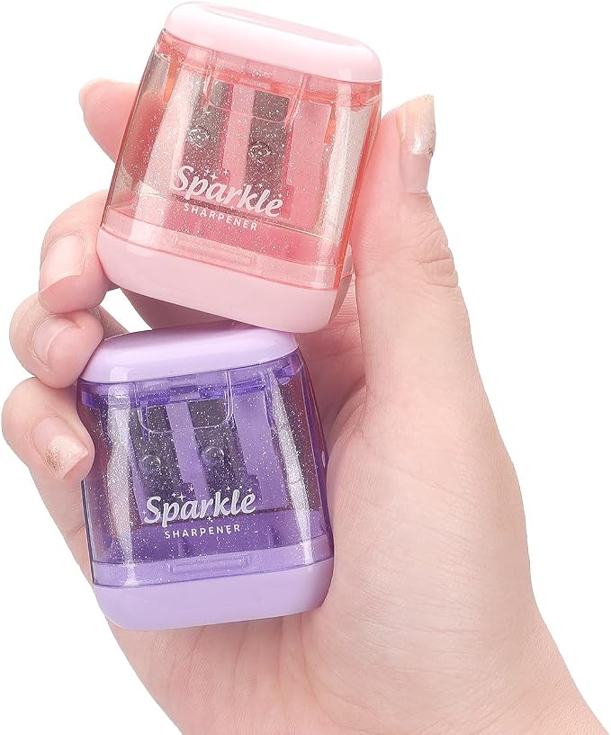 NNY Pencil Sharpener Manual, Dual Hole, 4 Pack | Colored Portable Handheld - Image 4