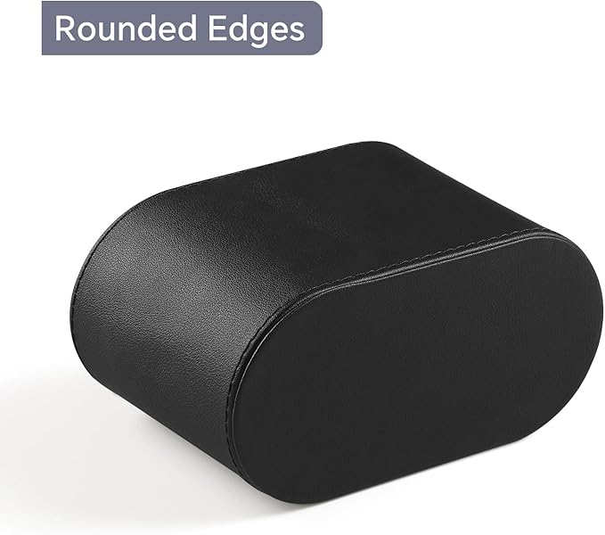 PU Leather Pen Holder for Desk, Small Remote Control Holder Pencil Cup Multifunctional Desktop Organizer Caddy for Home School Office Desk Accessories - 2 Compartments (Black)-DeskLoop Office