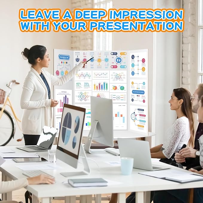 WinTS 18 PCS 36 x 48 Trifold Poster Board White Foldable Trifold Poster Boards Bulk for Science Fair,School Projects,Presentations,Exhibitions-DeskLoop Office