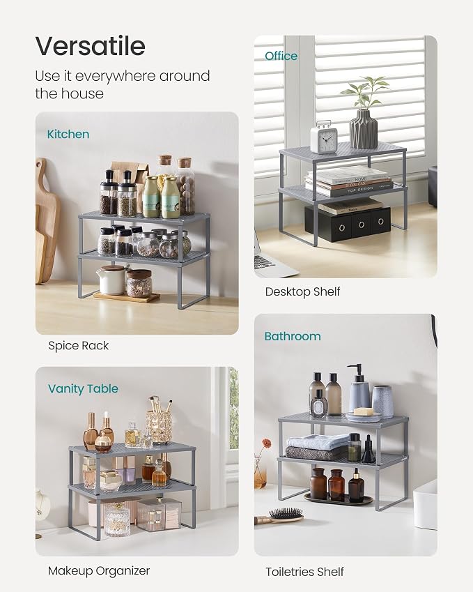 SONGMICS Spice Racks, Countertop Organizers, Shelf Risers, Expandable - Image 5