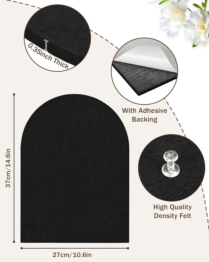 Arched Felt Bulletin Board, Cork Board Alternative - Image 2