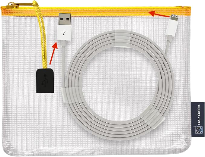 USB Cable Organizer Pouches, Color Coded Travel Cable Management Bags, 10 Pack - Image 2