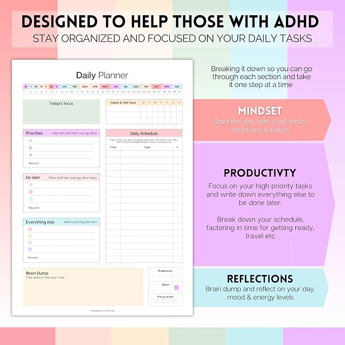ADHD Daily Planner Notepad for Neurodivergent Adults - Image 4