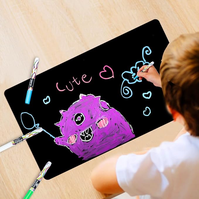 Magnetic Black Dry Erase Board Sheet 17" x 11" - Image 7