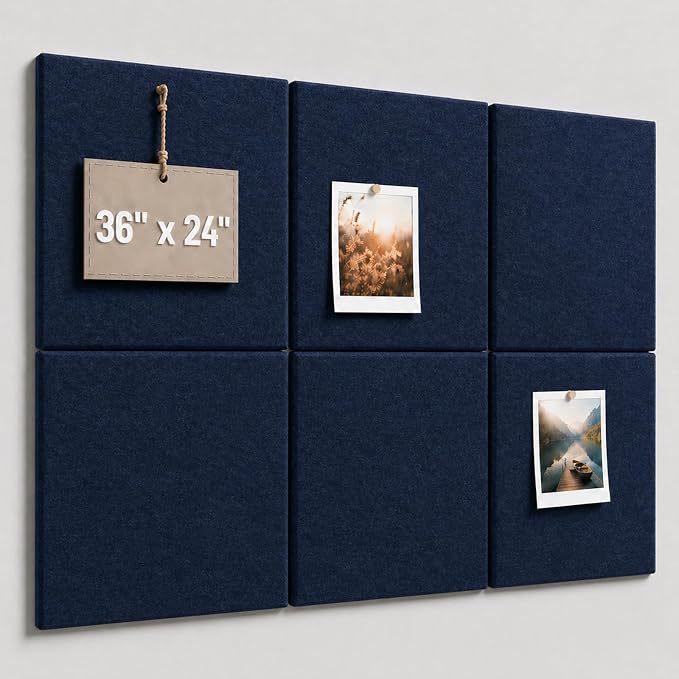 Felt Bulletin Board Tiles, Large Cork Board Alternative, 24 x 36 in | 0.35 in by CreateYourIdealSpace