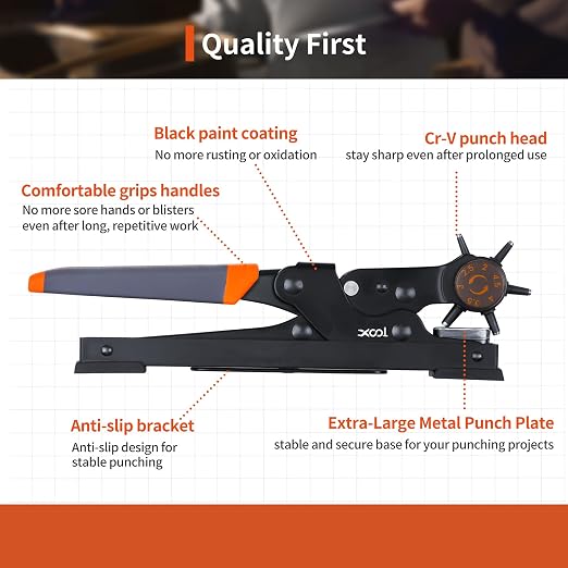 XOOL Revolving Punch Plier Kit, Leather Hole Punch Set - Image 4