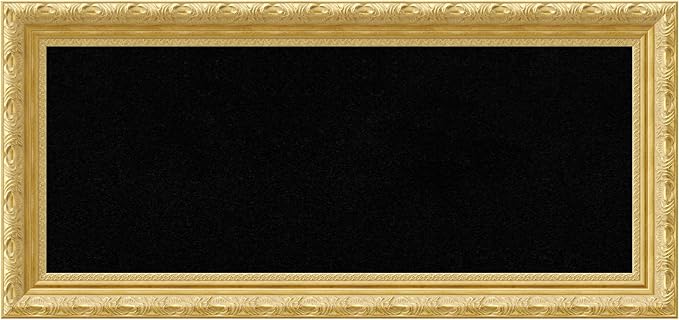 Amanti Art Black Cork Board for Wall, 16x34 Vision Board with Gold Wood Frame, Medium Corkboard Office Decor for Home Organization, Traditional Corkboard Pinboard to Display Items for Home-DeskLoop Office