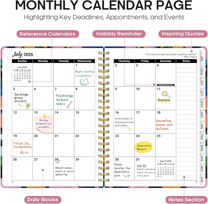 Planner 2026-2027, Academic Year Monthly and Weekly Calendar Planner, Jul 2026 - Image 2