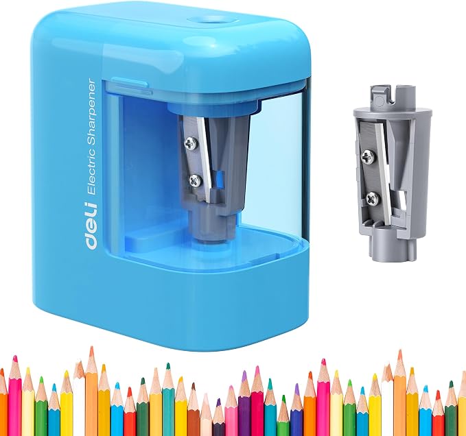 deli Electric Pencil Sharpener, Portable Pencil Sharpener by delioffice