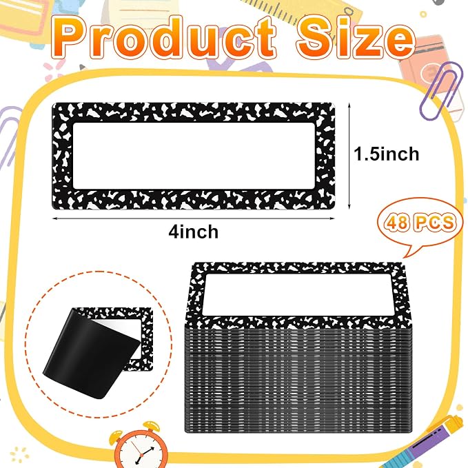 Eaasty 48 Pcs Dry Erase Magnetic Labels Reusable Magnetic Name Tag - Image 3