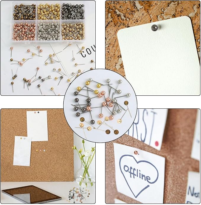 480 Pieces Map Push Pins, Small Round Head Marking Pins, Round Head Push Pin - Image 2
