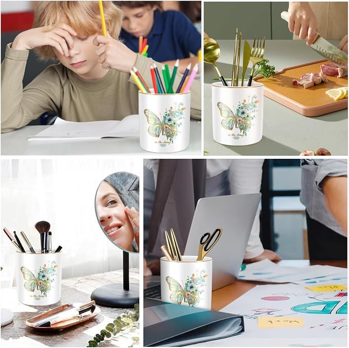 Cute Pen Holder for Desk, Ceramic Durable Pencil Cup, Simple&Modern Style - Image 7