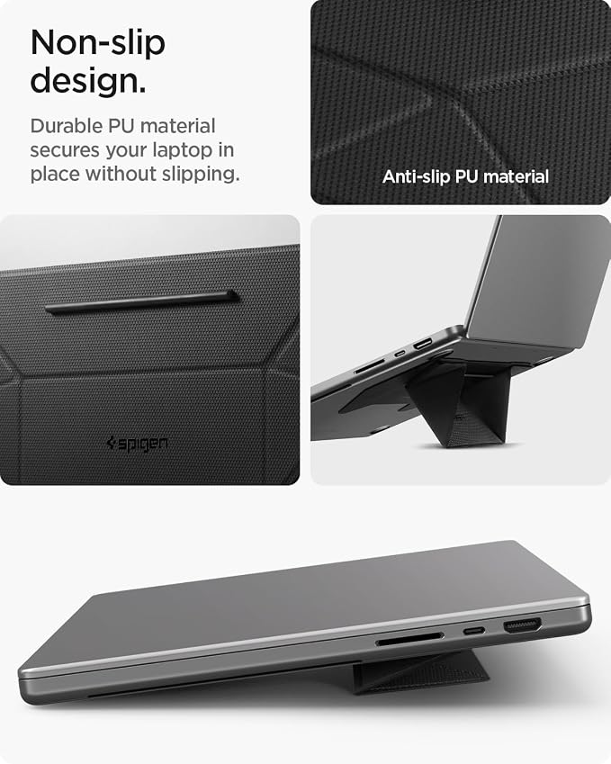 Spigen Slim Fold Adhesive Laptop Stand Foldable Portable Dual Ergonomic Angle - Image 6
