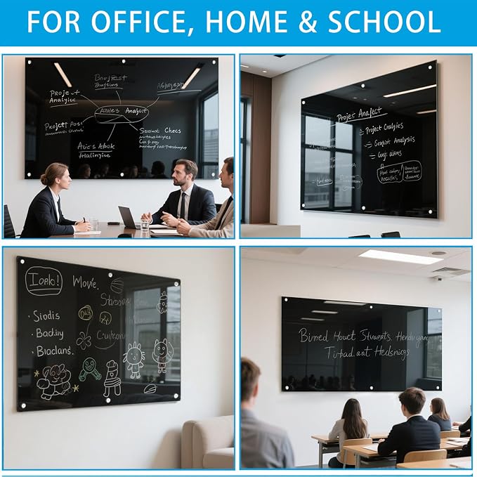Black Glass Dry Erase Board - Image 5