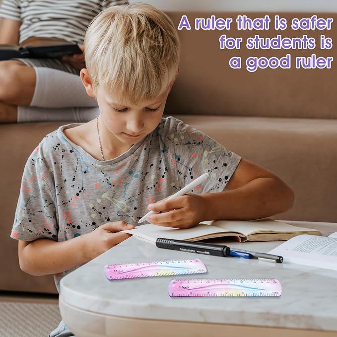 Grevosea 2-Piece Flexible Ruler, 15cm/6inch Plastic Shatterproof Straight Edge - Image 5