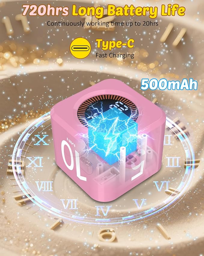 Digital Pomodoro Timer Cube 5/10/25/50min, Visual Productivity Flip Timer - Image 6