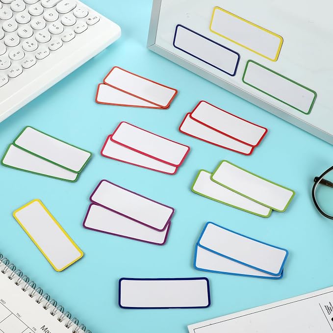 72 Pcs Dry Erase Magnetic Labels, 3.2 × 1.2" Magnetic Name Tags Reusable - Image 4