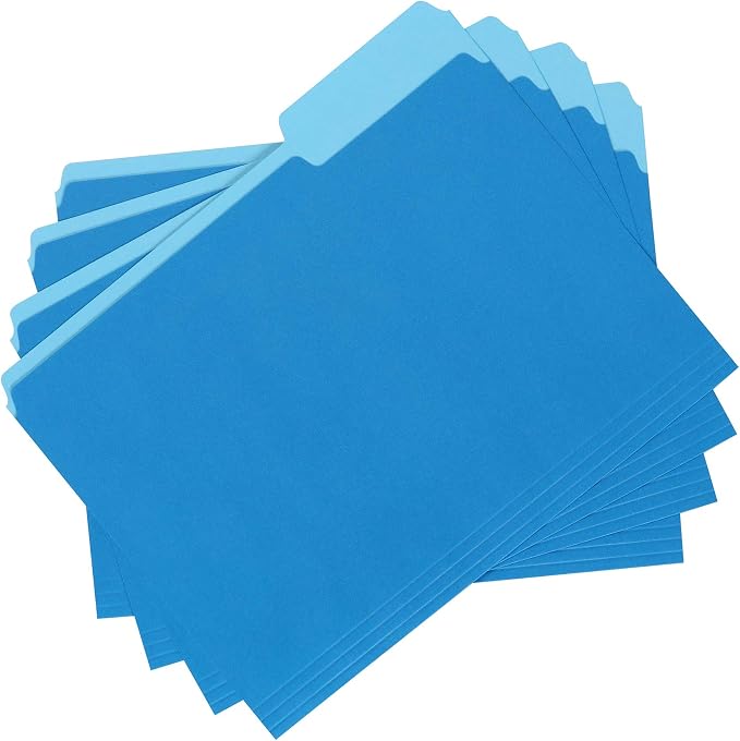 Amazon Basics File Folders for Organization, Letter Size, 1/3 Cut Tab, Sturdy - Image 4