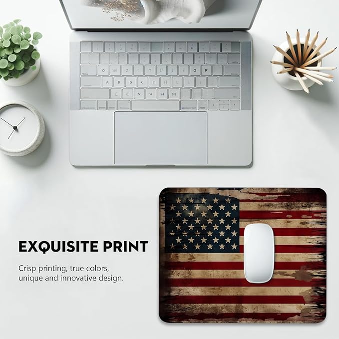 Vintage American Flag Mouse Pad - Image 6